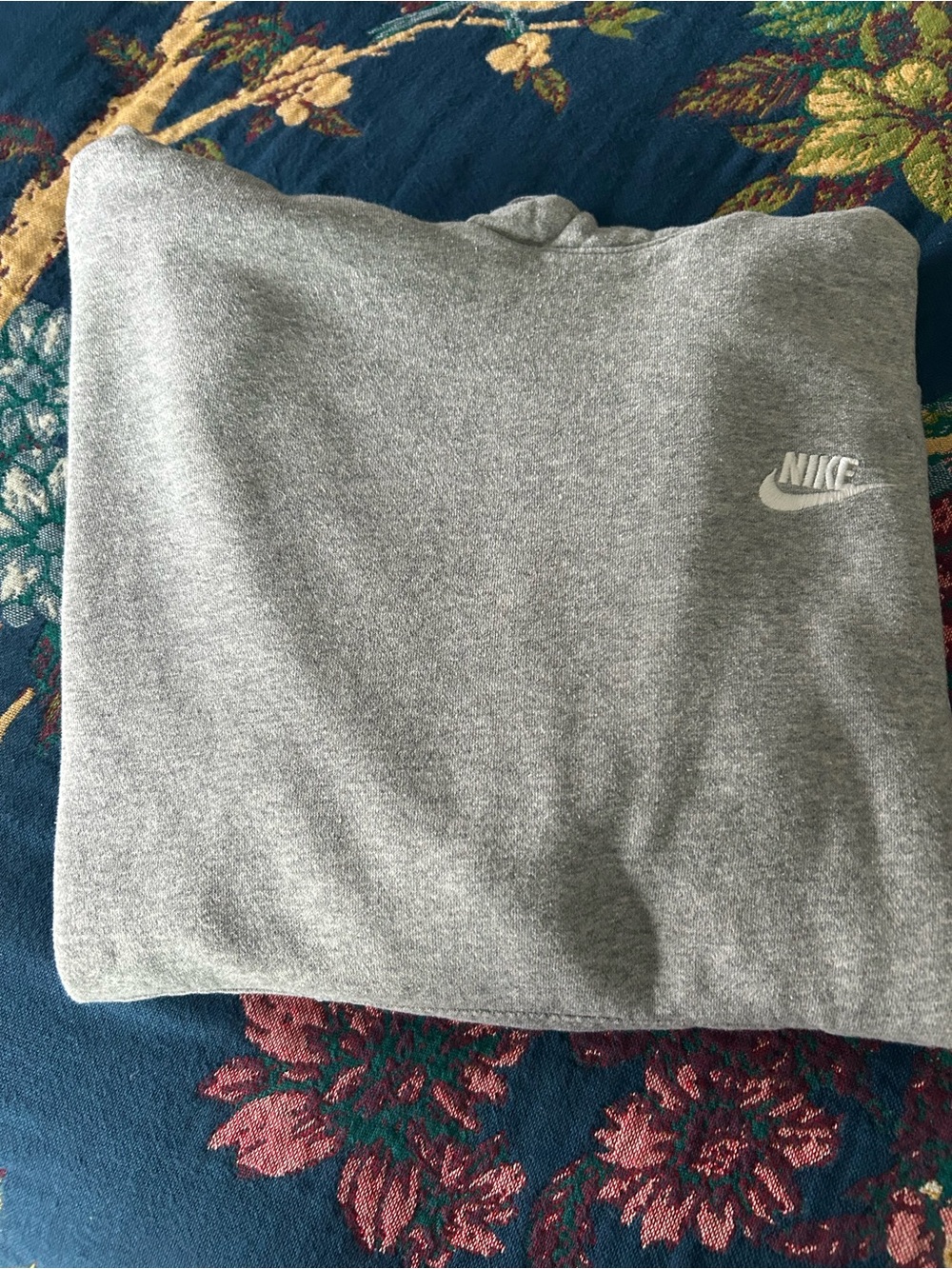 Nike Men's Gray Hoodie  Sweatshirt - Classic Logo